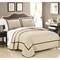 Chic Home 3 or 2 Piece Halrowe Hotel Collection 2 tone banded Quilted Geometrical Embroidered Quilt Set
